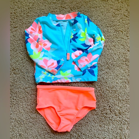 Carter's Swim Carters Two Piece Rash Guard Baby Girl Swim Suit